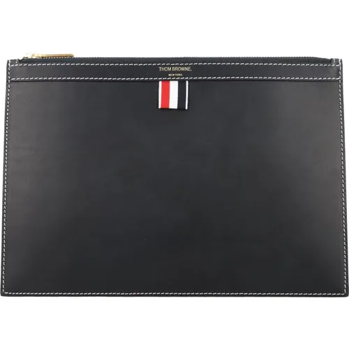 Men Accessories Wallets Navy Aw23 , male, Sizes: ONE SIZE - Thom Browne - Modalova