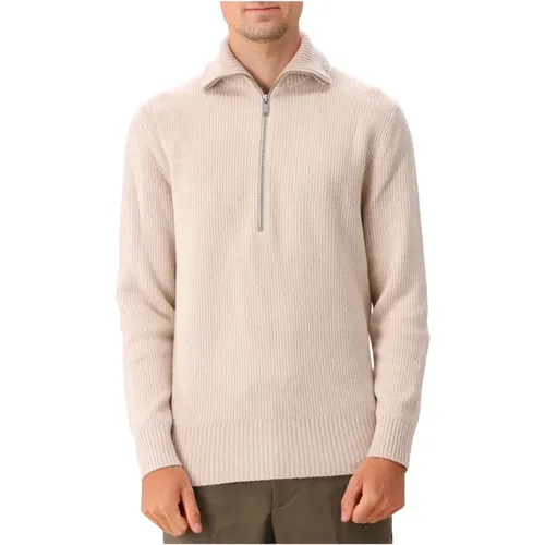 Beiger Gestrickter Half Zip Pullover , Herren, Größe: L - drykorn - Modalova