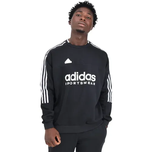 Schwarzer Pullover Retro-Stil , Herren, Größe: S - Adidas - Modalova