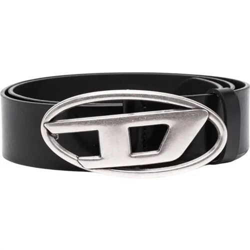 Leather Belt with D Logo , male, Sizes: 100 CM, 95 CM - Diesel - Modalova