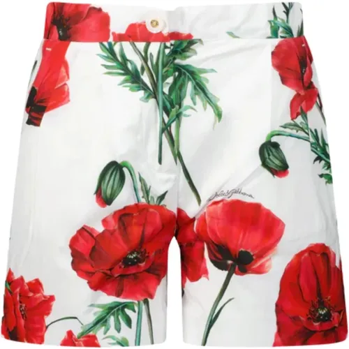 Kinder-Shorts mit Blumenmuster und elastischem Bund - Dolce & Gabbana - Modalova
