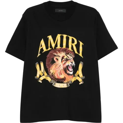 T-Shirt mit Löwendruck und kurzen Ärmeln , Herren, Größe: L - Amiri - Modalova