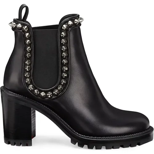 Leather Ankle Boots with Stud Detailing , female, Sizes: 2 1/2 UK - Christian Louboutin - Modalova