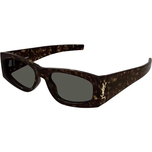 Havana Grey Sunglasses SL M140 , female, Sizes: 56 MM - Saint Laurent - Modalova