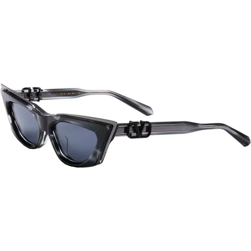 Goldcut Sunglasses - Black Swirl Rhodium , female, Sizes: 55 MM - Valentino - Modalova