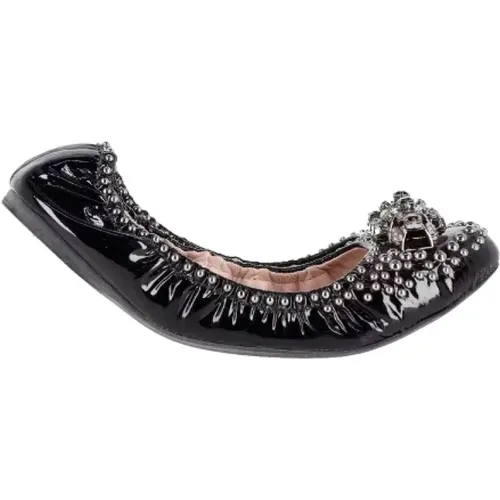 Pre-owned Leather flats , female, Sizes: 8 UK - Miu Miu Pre-owned - Modalova