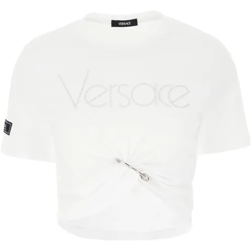 Lässiges Baumwoll-T-Shirt für Männer , Damen, Größe: XS - Versace - Modalova
