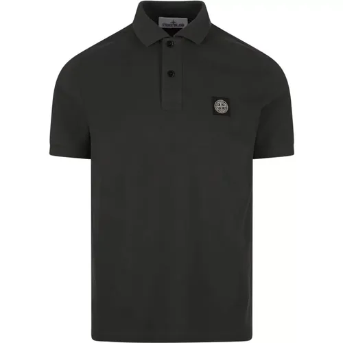 Graues Polo Shirt Slim Fit , Herren, Größe: L - Stone Island - Modalova