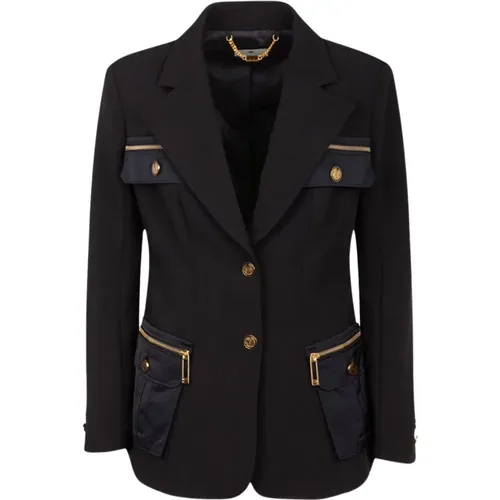 Schwarzer Cargo-Blazer - Elisabetta Franchi - Modalova