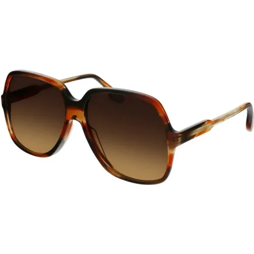 Braune Acetat Sonnenbrille für Frauen - Victoria Beckham - Modalova