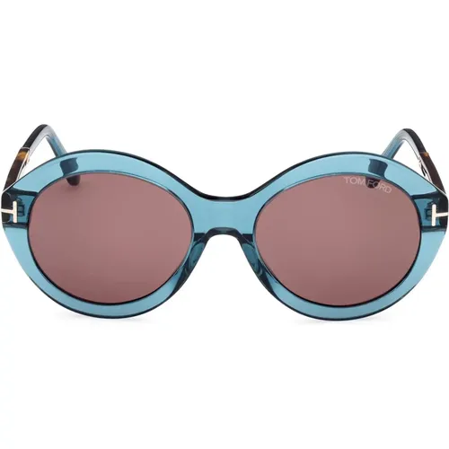 Transparente blaue ovale Sonnenbrille - Tom Ford - Modalova