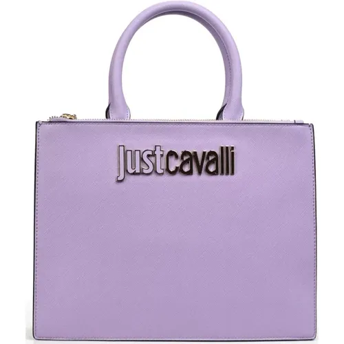 Lila Handtasche mit Frontlogo - Just Cavalli - Modalova