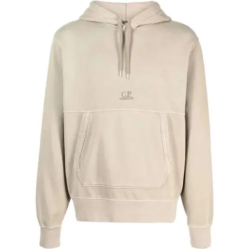 Logo-embroidered fleece hoodie , male, Sizes: M, XL - C.P. Company - Modalova