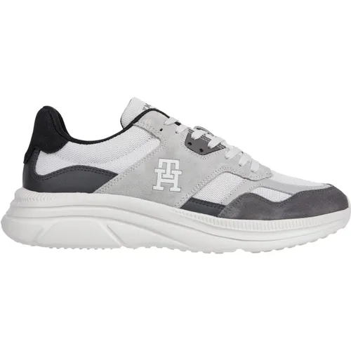 Grey Runner Sneakers Color Block , male, Sizes: 8 UK, 11 UK, 9 UK, 10 UK, 6 UK - Tommy Hilfiger - Modalova