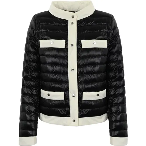 Quilted Down Coat with Contrast Details , female, Sizes: L, S, M, XL, 2XL - Herno - Modalova