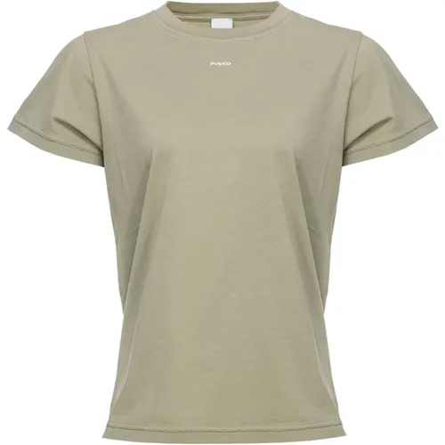 Basic Jersey Logo T-Shirt , female, Sizes: M, L - pinko - Modalova