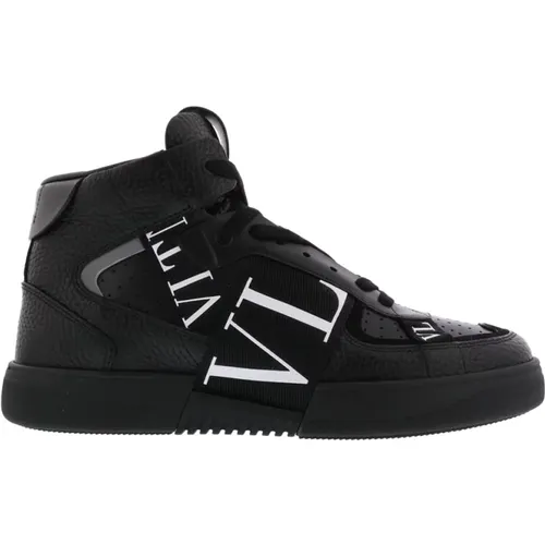 Mid-Top Schwarzer Sneaker , Herren, Größe: 40 EU - Valentino - Modalova