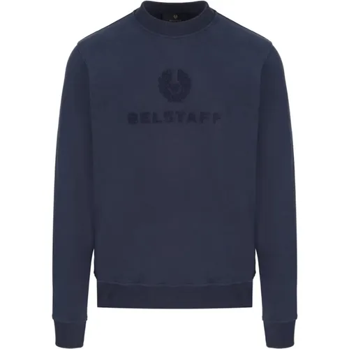 Varsity Sweatshirt in Navy , male, Sizes: L, S, XL, M - Belstaff - Modalova