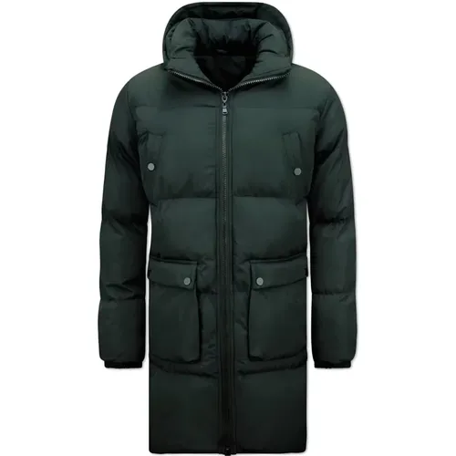 Long puffy winter jacket with hood for men , male, Sizes: 2XL, L, XL, 3XL, M - Local Fanatic - Modalova