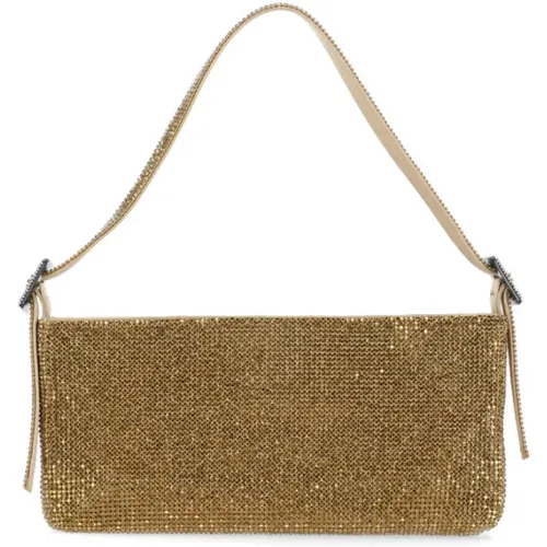 Goldene Handtasche mit Strasssteinen für Frauen , Damen, Größe: ONE Size - Benedetta Bruzziches - Modalova