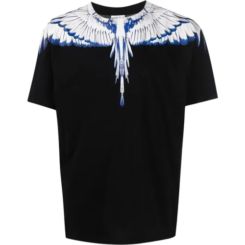 Icon Wings Regular T-shirt Schwarz Weiß , Herren, Größe: L - Marcelo Burlon - Modalova