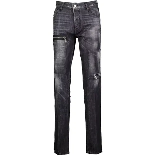 Slim Fit Jeans with Zipper Detail , male, Sizes: XS - Dsquared2 - Modalova