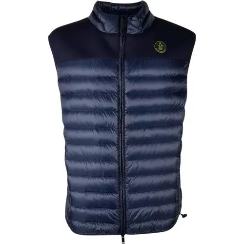 Elegant Dark Nylon Puffer Vest , male, Sizes: L - Centogrammi - Modalova