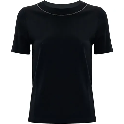 Glänzendes T-Shirt mit Rundhalsausschnitt , Damen, Größe: XS - Kocca - Modalova