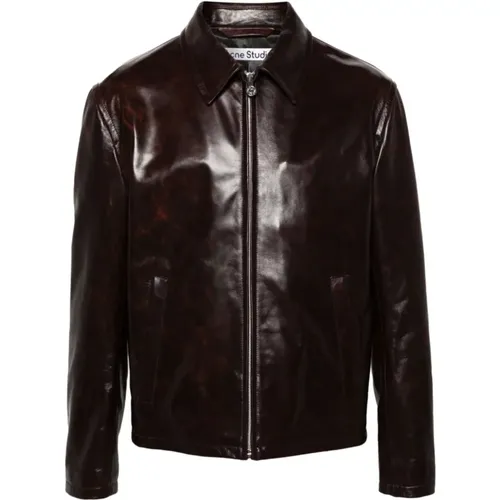 Classic Leather Jacket , male, Sizes: L - Acne Studios - Modalova