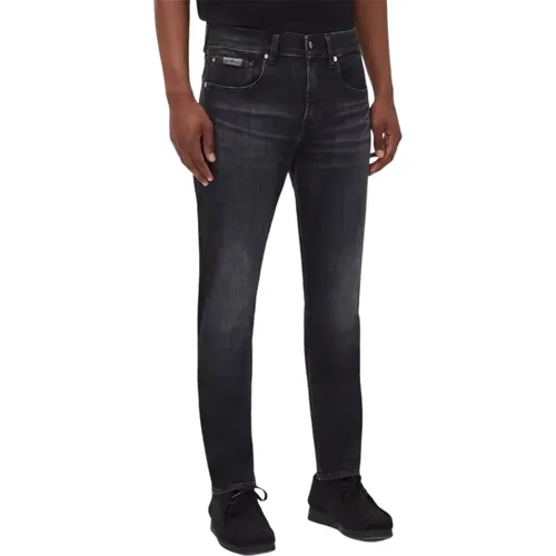 Slimmy Tapered Special Edition Stretch Tek Untouched Black , male, Sizes: W29, W30 - 7 For All Mankind - Modalova