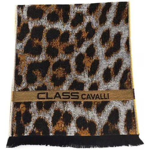 Animalier Logo Wool Scarf , male, Sizes: ONE SIZE - Cavalli Class - Modalova
