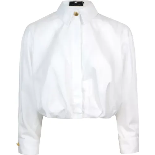 Cotton Poplin Shirt , female, Sizes: S - Elisabetta Franchi - Modalova