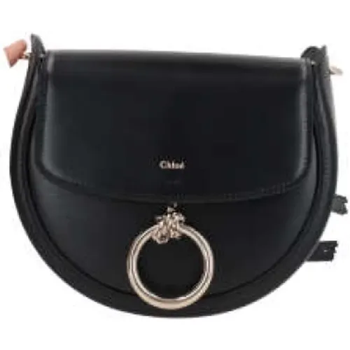 Leather Shoulder Bag with Platinum Hardware and Removable Strap , female, Sizes: ONE SIZE - Chloé - Modalova