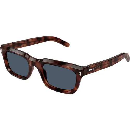 Havana/Light Grey Sunglasses , male, Sizes: 51 MM - Gucci - Modalova