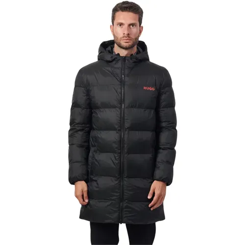 Gepolsterter Wasserdichter Langer Mantel Schwarz , Herren, Größe: 2XL - Hugo Boss - Modalova