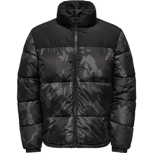 Herren Pufferjacke mit Stehkragen - Only & Sons - Modalova