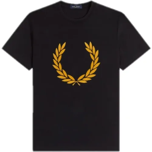 Velvet Laurel Grafik T-Shirt Schwarz - Fred Perry - Modalova