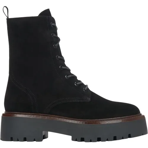 Schwarze Damen Ankle Boots aus echtem italienischem Velours , Damen, Größe: 36 EU - Estro - Modalova