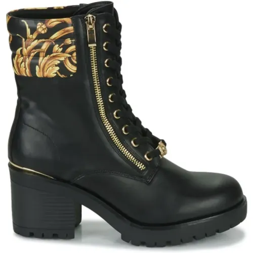 Lace-up and Side Zip Boot , female, Sizes: 5 UK - Versace Jeans Couture - Modalova