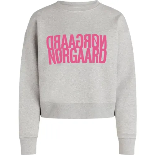 Hellgrau Mel Sweatshirt , Damen, Größe: M - Mads Nørgaard - Modalova