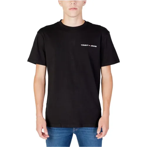 Schwarzes T-Shirt mit kurzen Ärmeln - Tommy Jeans - Modalova
