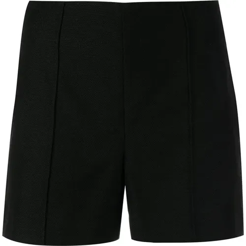 Schwarze Casual Skulpturale Panama Shorts , Damen, Größe: L - Vince - Modalova