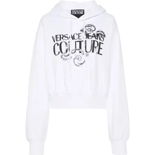 Weiße Grafikpullover - Versace Jeans Couture - Modalova