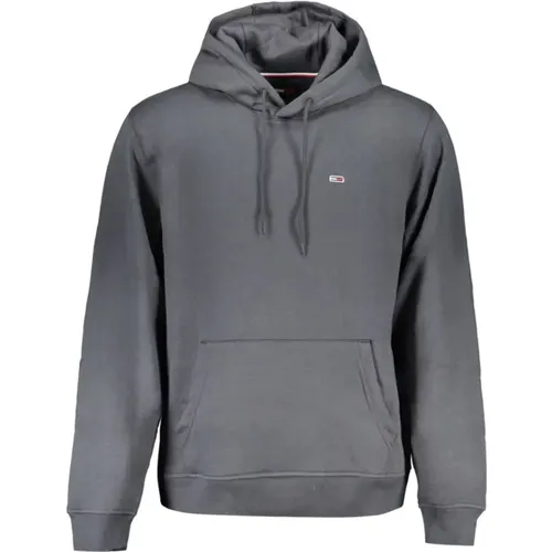 Grauer Baumwoll-Hoodie mit Applikationsdetail , Herren, Größe: L - Tommy Hilfiger - Modalova