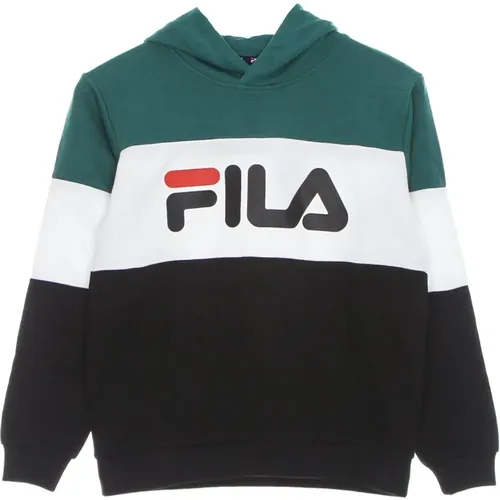 Blockierte Kapuzenpullover Schwarz/Weiß Jungen Langarm - Fila - Modalova