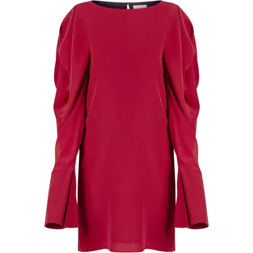 Rosa Gerafftes Ärmel Mini Kleid , Damen, Größe: XS - Nina Ricci - Modalova