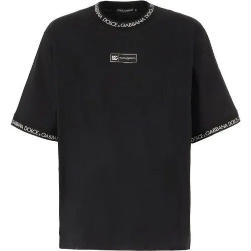 Casual Baumwoll T-Shirt , Herren, Größe: L - Dolce & Gabbana - Modalova