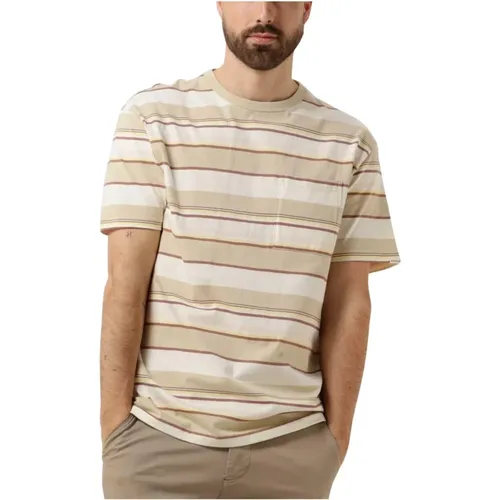 Herren Polo & T-Shirt Streifen Tee , Herren, Größe: L - Anerkjendt - Modalova