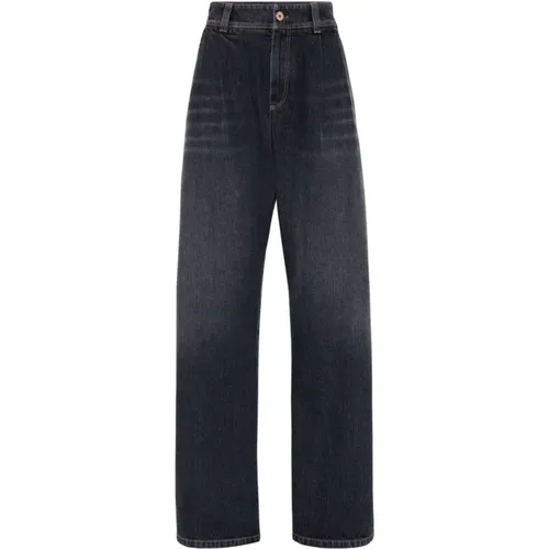 Schwarze authentische Denim-Jeans - BRUNELLO CUCINELLI - Modalova