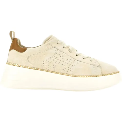 Leder Sneakers mit Metallic-Details , Damen, Größe: 36 1/2 EU - Hogan - Modalova